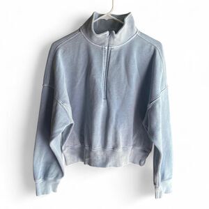 Abercrombie & Fitch Blue Half-Zip Sweatshirt
